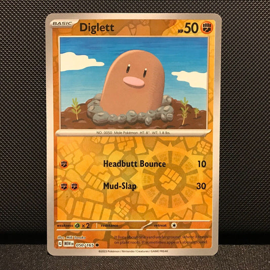 Diglett Reverse Holo 050/165- Scarlet & Voilet 151 Pokemon Card - NM/Mint
