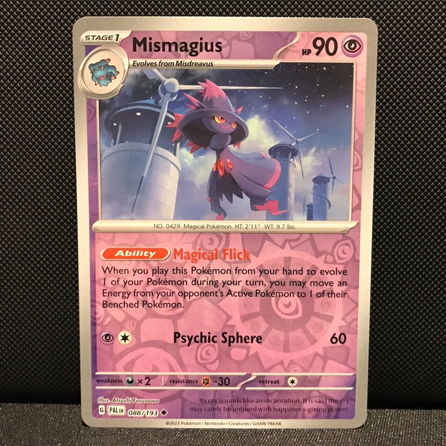 Mismagius Reverse Holo 088/193 - SV2 Paldea Evolved Pokemon Card - NM/Mint
