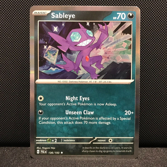 Sableye Holo 136/193 - SV2 Paldea Evolved Pokemon Card - NM/Mint