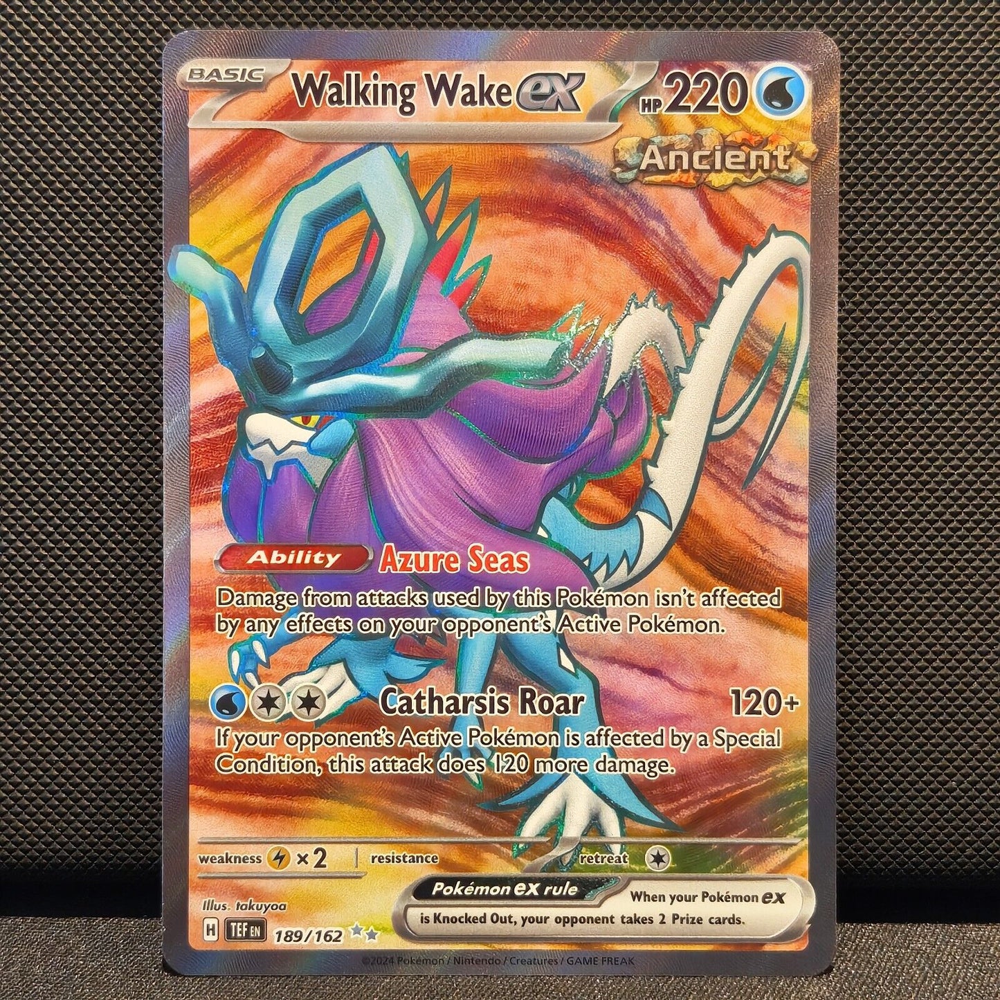 Walking Wake EX 189/162 - Temporal Forces Pokemon Card - NM/Mint