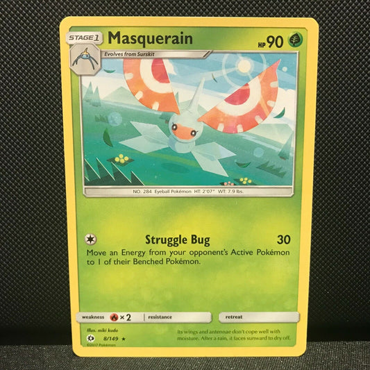 Masquerain 8/149 - Sun & Moon Base Set Pokemon Card - NM/Mint