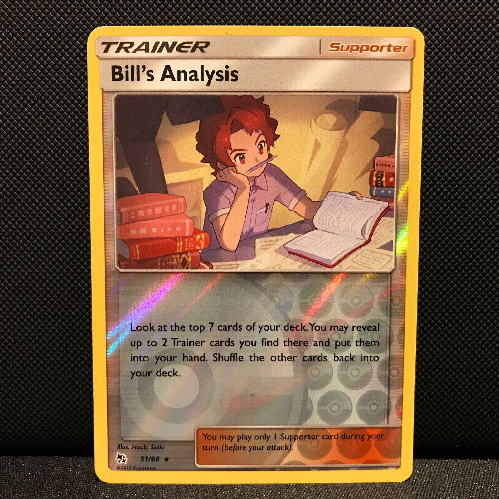 Bill's Analysis Reverse Holo 51/68 - Hidden Fates Pokemon Card - NM/Mint