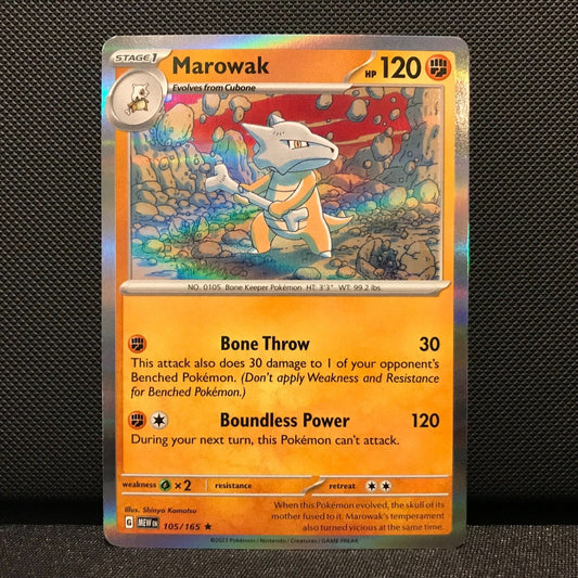 Marowak Holo 105/165- Scarlet & Voilet 151 Pokemon Card - NM/Mint
