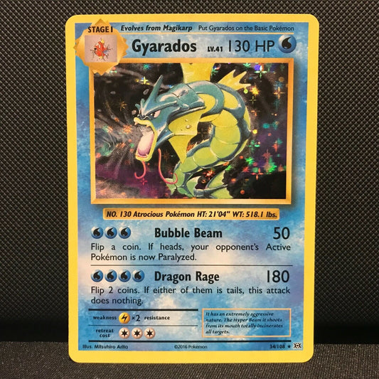 Gyarados Holo 34/108 - Evolutions Pokemon Card - NM/Mint