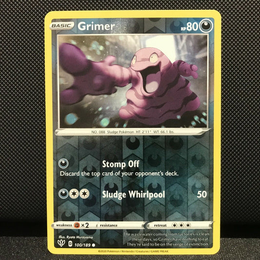Grimer Reverse Holo 100/189 - Darkness Ablaze Pokemon Card - NM/Mint
