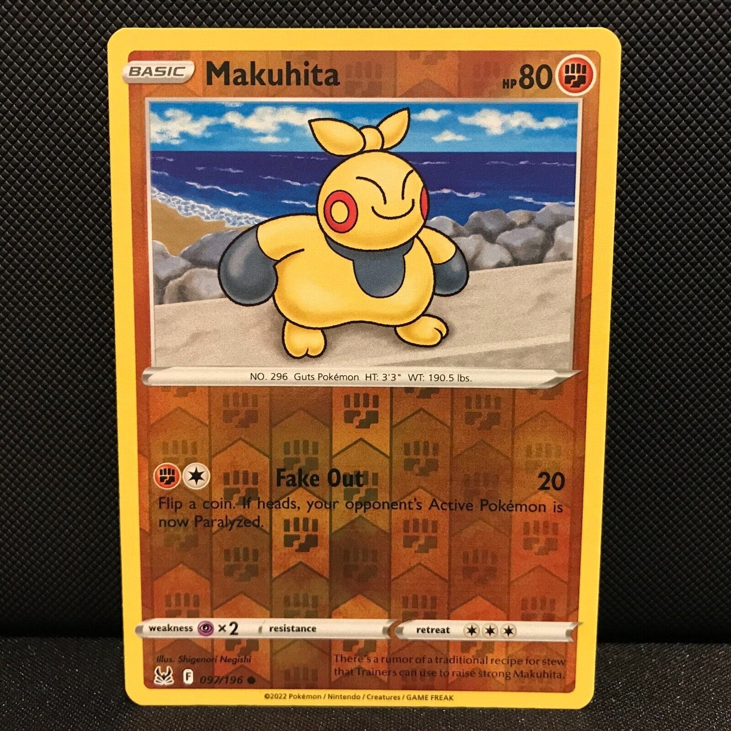 Makuhita Reverse Holo 97/196 - Lost Origin Pokemon Card - NM/Mint