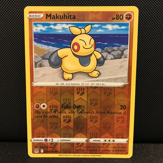 Makuhita Reverse Holo 97/196 - Lost Origin Pokemon Card - NM/Mint