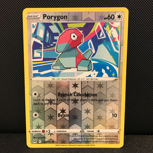 Porygon Reverse Holo 140/196 - Lost Origin Pokemon Card - NM/Mint