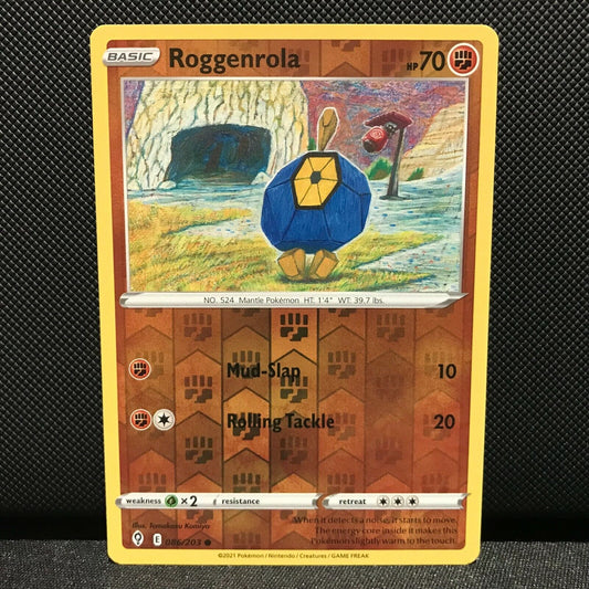 Roggenrola Reverse Holo 86/203 - Evolving Skies Pokemon Card - NM/Mint