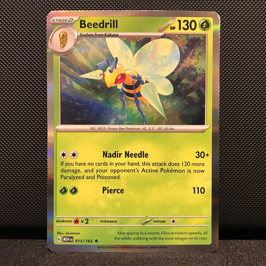 Beedrill Holo 015/165- Scarlet & Voilet 151 Pokemon Card - NM/Mint