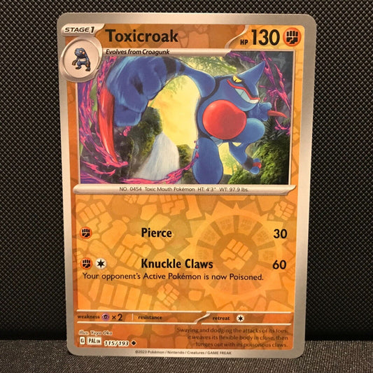 Toxicroak Reverse Holo 115/193 - SV2 Paldea Evolved Pokemon Card - NM/Mint
