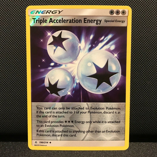 Triple Acceleration Energy Reverse Holo 190/214 - Unbroken Bonds Pokemon Card NM
