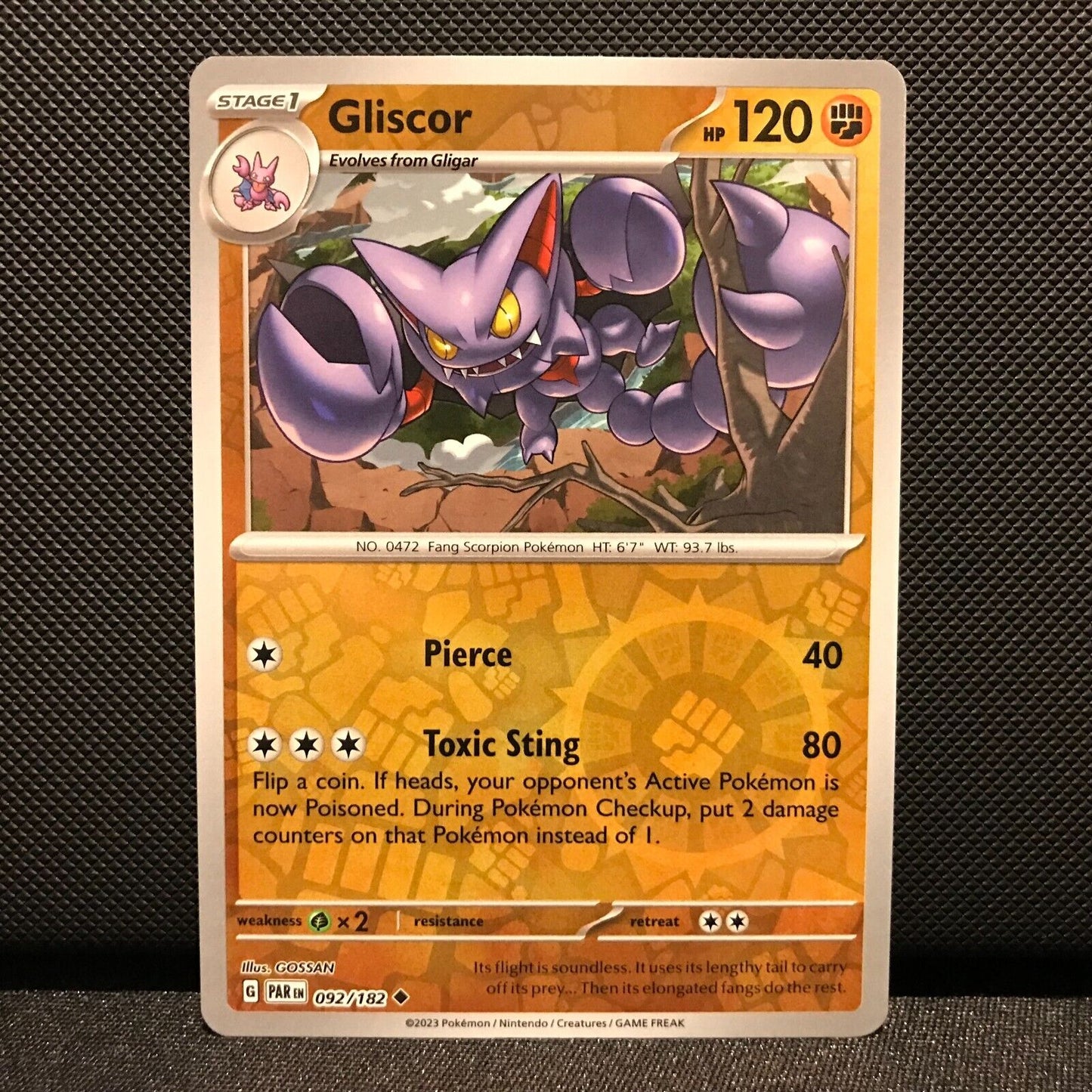 Gliscor Reverse Holo 092/182 - Paradox Rift Pokemon Card - NM/Mint