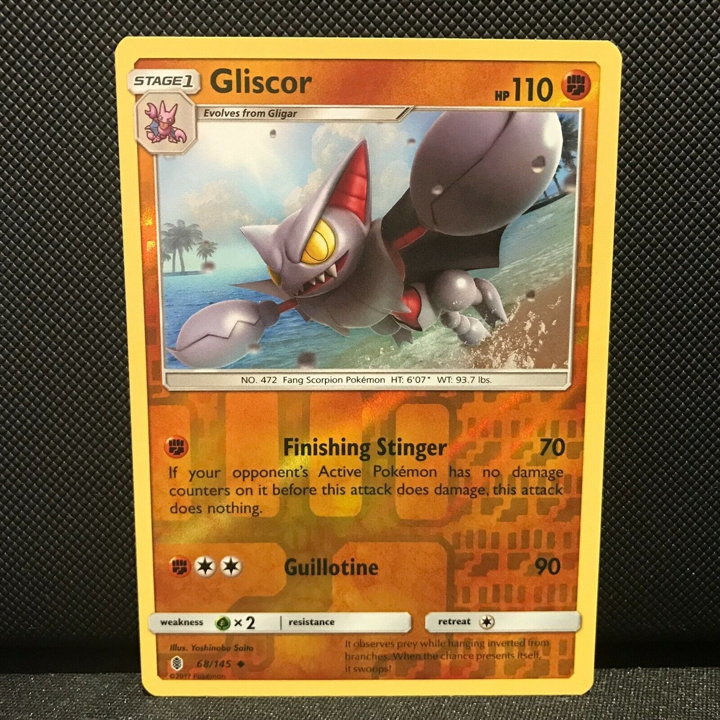 Gliscor Reverse Holo 68/145 - Guardians Rising Pokemon Card - NM/Mint