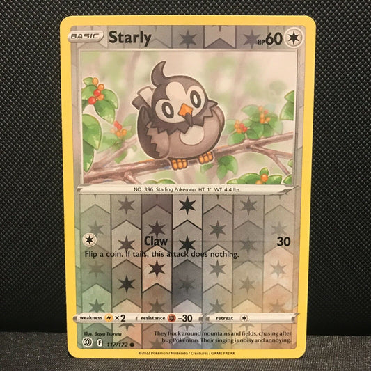 Starly Reverse Holo 117/172 - Brilliant Stars Pokemon Card - NM/Mint