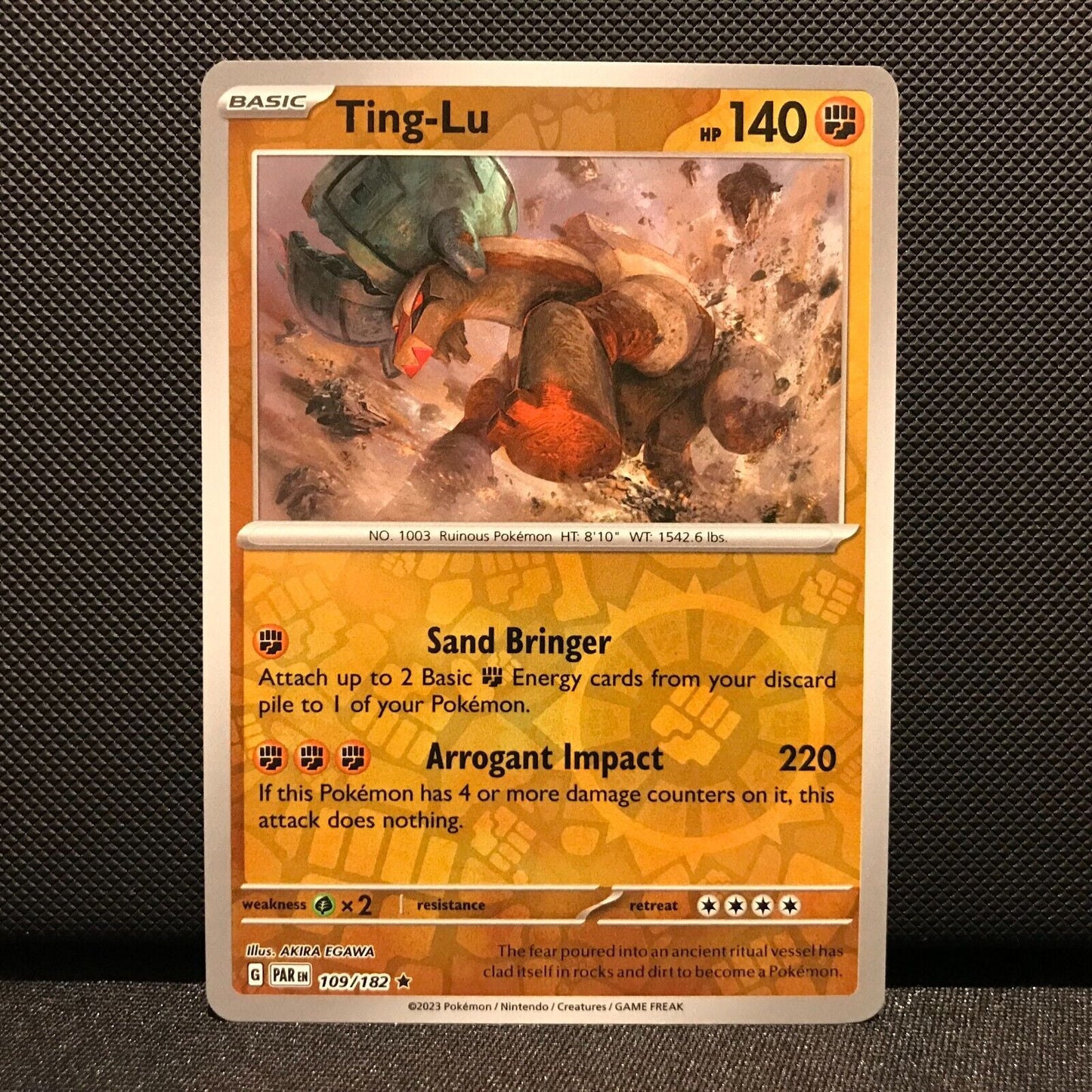 Ting-Lu Reverse Holo 109/182 - Paradox Rift Pokemon Card - NM/Mint