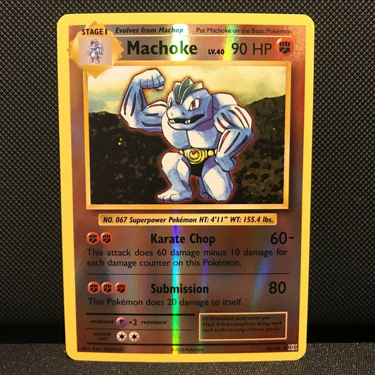 Machoke Reverse Holo 58/108 - Evolutions Pokemon Card - NM/Mint