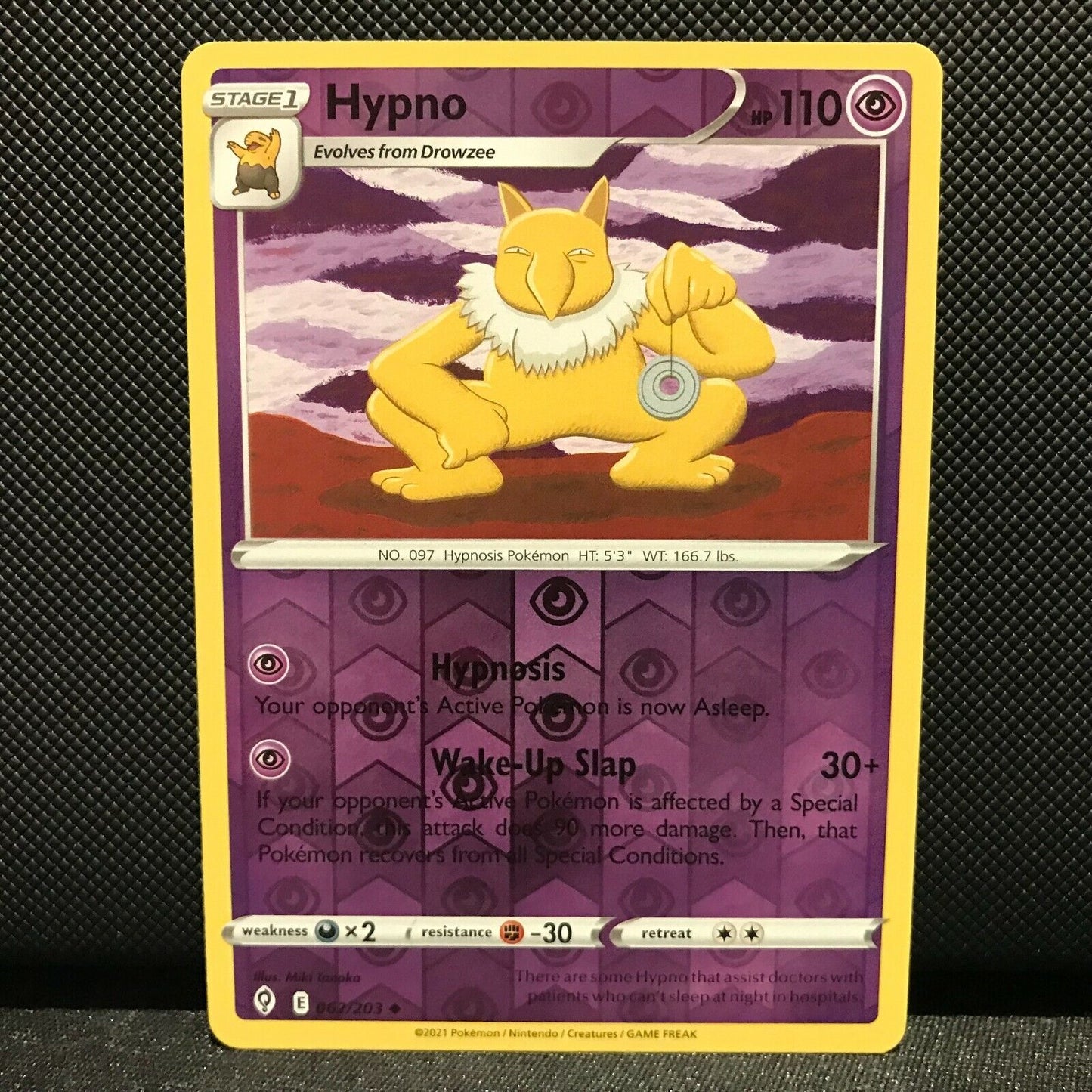 Hypno Reverse Holo 62/203 - Evolving Skies Pokemon Card - NM/Mint