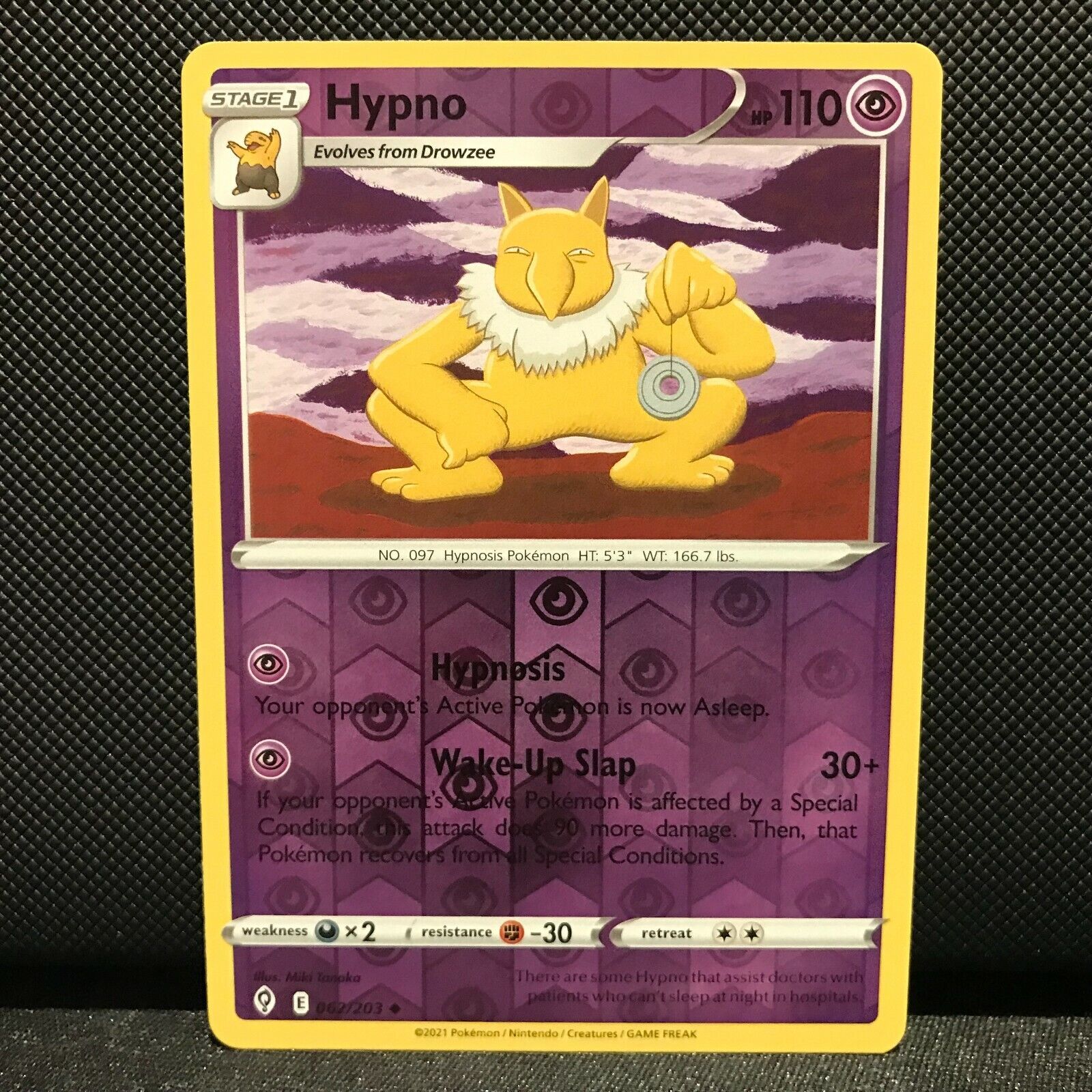 Hypno Reverse Holo 62/203 - Evolving Skies Pokemon Card - NM/Mint