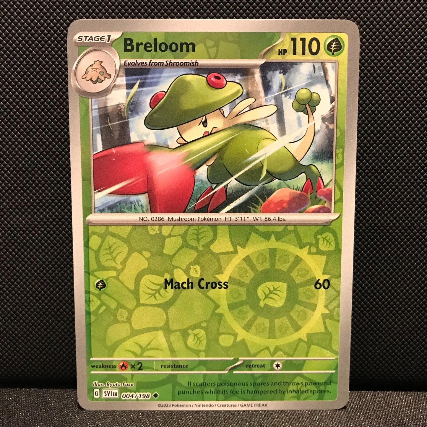 Breloom Reverse Holo 004/198 - SV1EN Base Set Pokemon Card - NM/Mint
