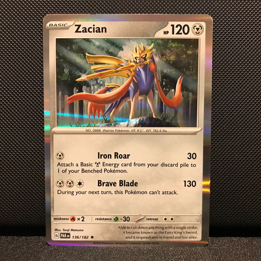 Zacian Holo 136/182 - Paradox Rift Pokemon Card - NM/Mint