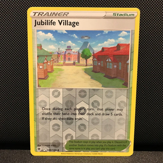 Jubilife Village Reverse Holo 148/189 - Astral Radiance Pokemon Card - NM/Mint