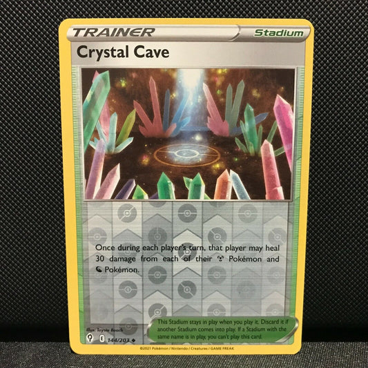 Crystal Cave Reverse Holo 144/203 - Evolving Skies Pokemon Card - NM/Mint