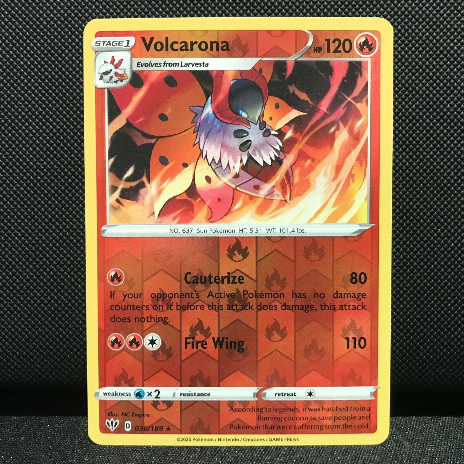 Volcarona Reverse Holo 30/189 - Darkness Ablaze Pokemon Card - NM/Mint