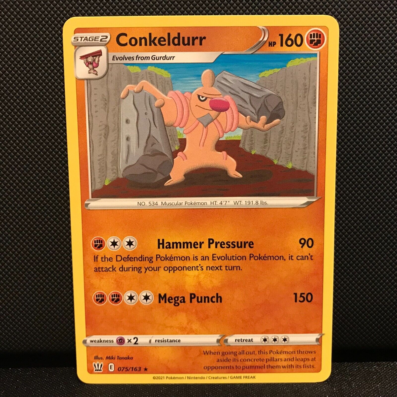 Conkeldurr 75/163 - Battle Styles Pokemon Card - NM/Mint
