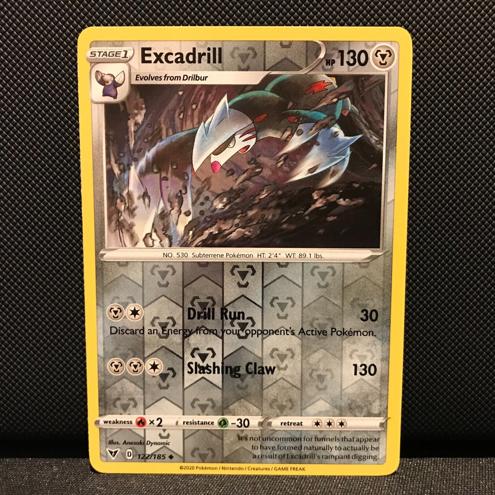 Excadrill Reverse Holo 122/185 - Vivid Voltage Pokemon Card - NM/Mint