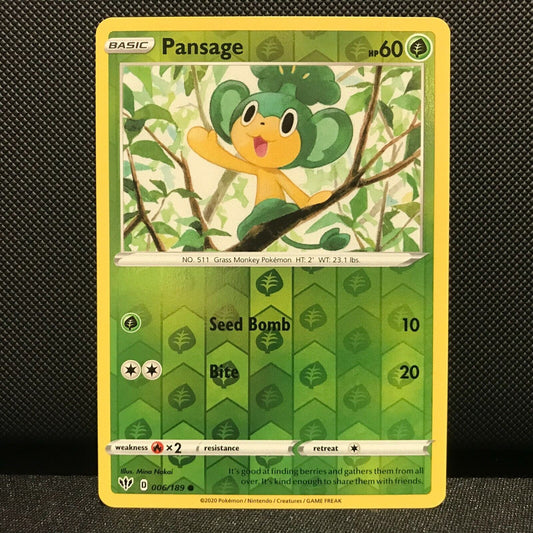 Pansage Reverse Holo 6/189 - Darkness Ablaze Pokemon Card - NM/Mint