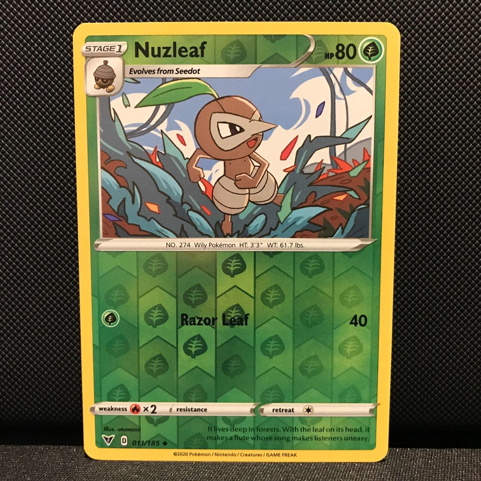 Nuzleaf Reverse Holo 11/185 - Vivid Voltage Pokemon Card - NM/Mint