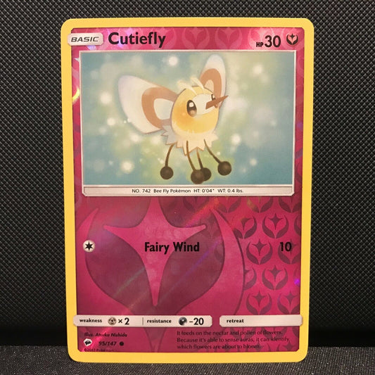 Cutiefly Reverse Holo 95/147- Burning Shadows Pokemon Card - NM/Mint