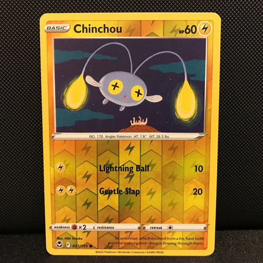 Chinchou Reverse Holo 51/195 - Silver Tempest Pokemon Card - NM/Mint