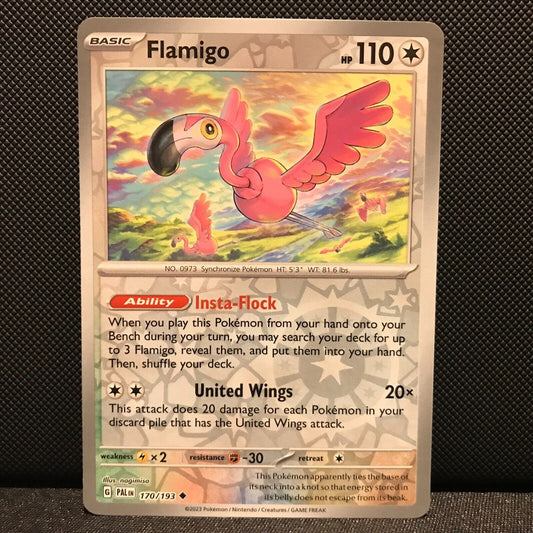Flamigo Reverse Holo 170/193 - SV2 Paldea Evolved Pokemon Card - NM/Mint
