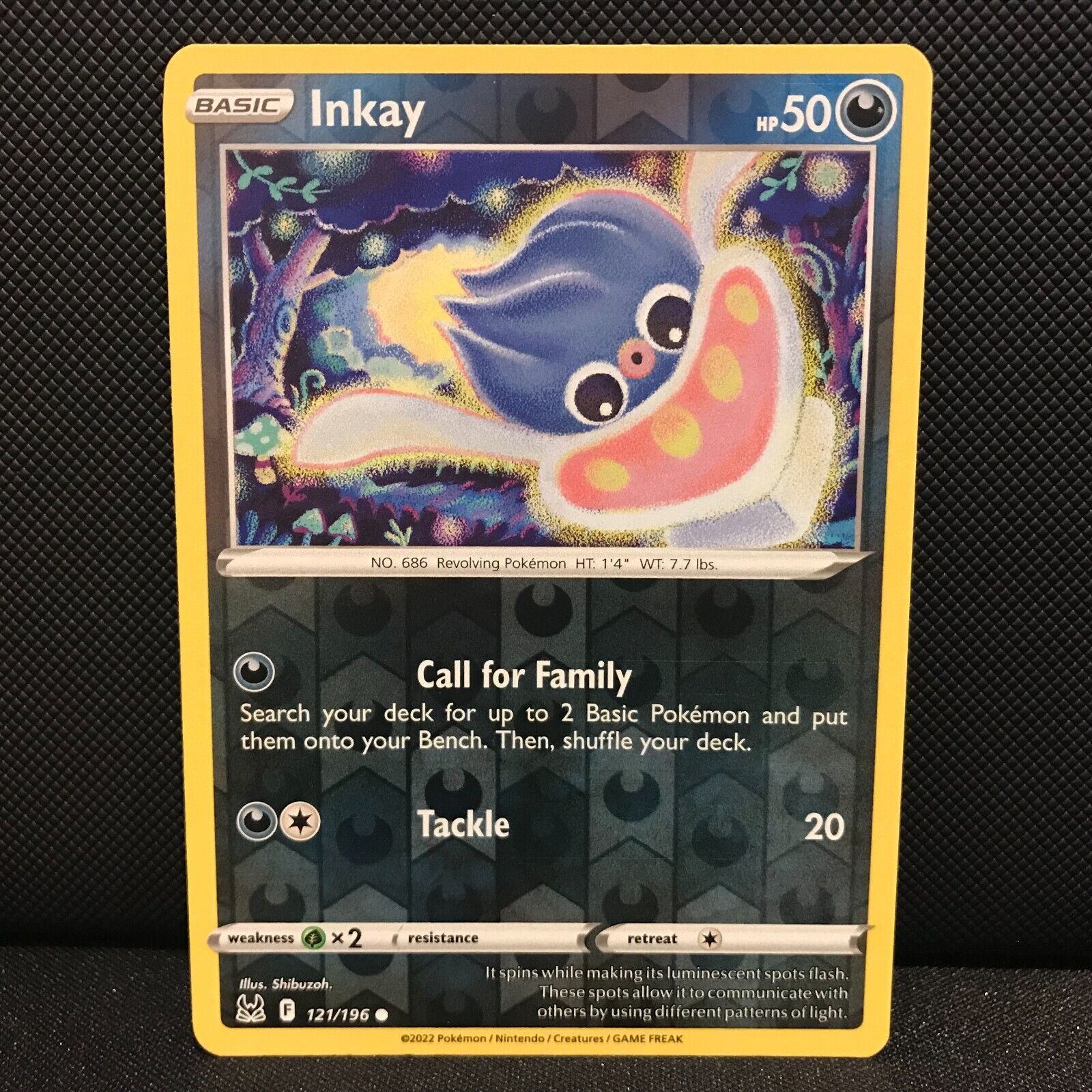Inkay Reverse Holo 121/196 - Lost Origin Pokemon Card - NM/Mint