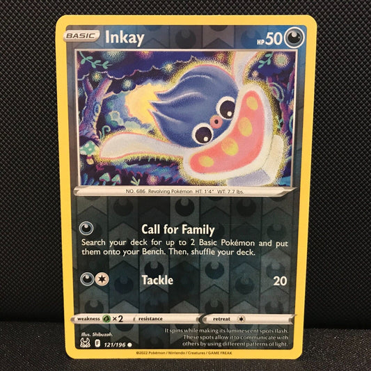 Inkay Reverse Holo 121/196 - Lost Origin Pokemon Card - NM/Mint