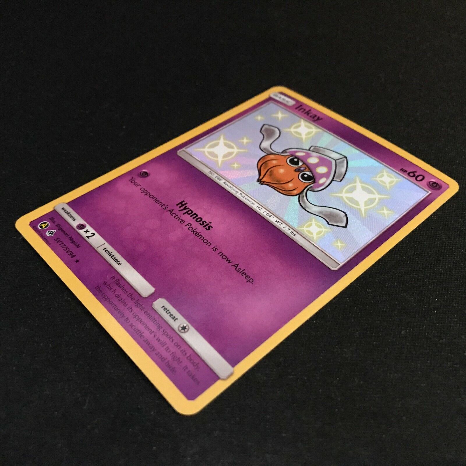Inkay SV17/SV94 - Hidden Fates Pokemon Card - NM/Mint