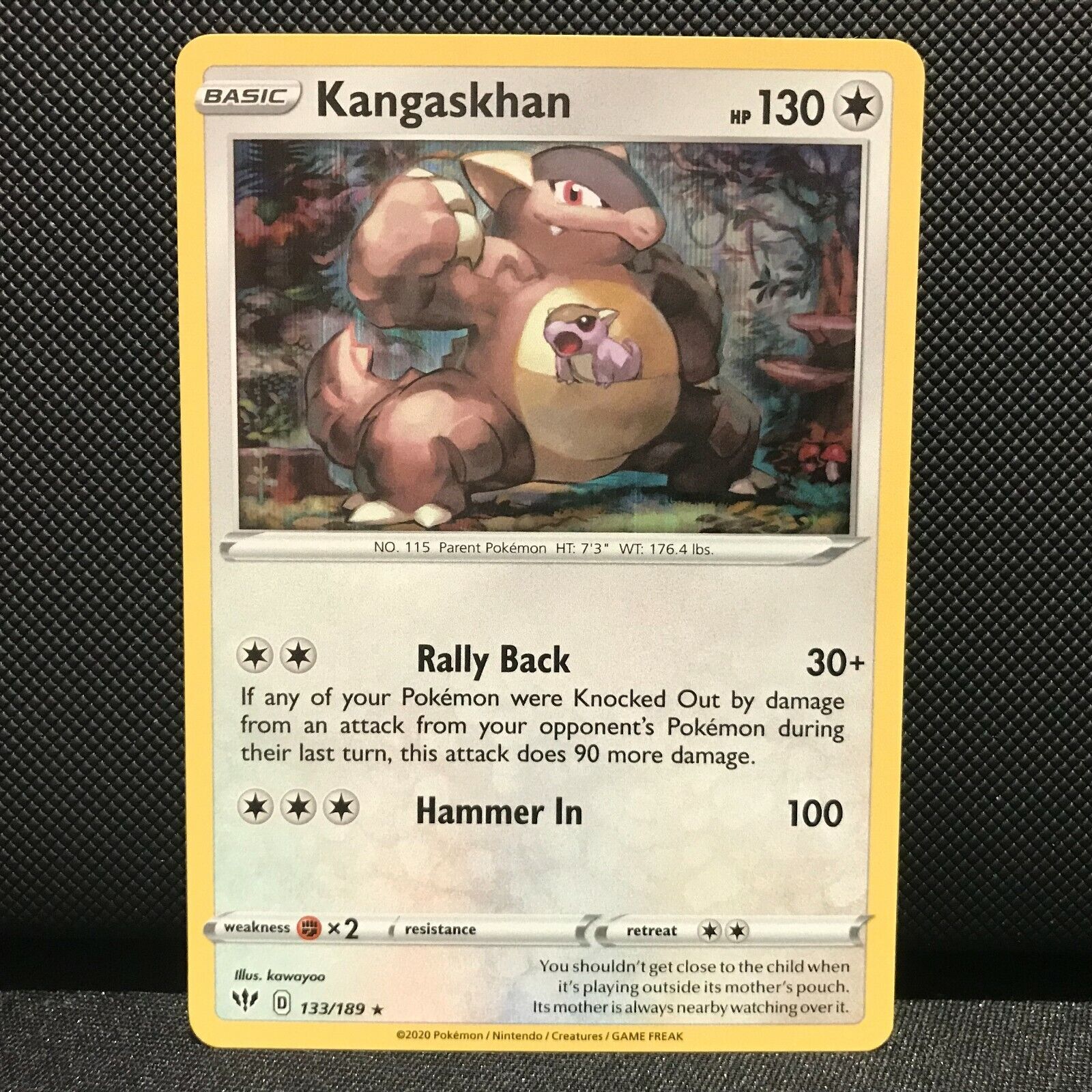 Kangaskhan Holo 133/189 - Darkness Ablaze Pokemon Card - NM/Mint