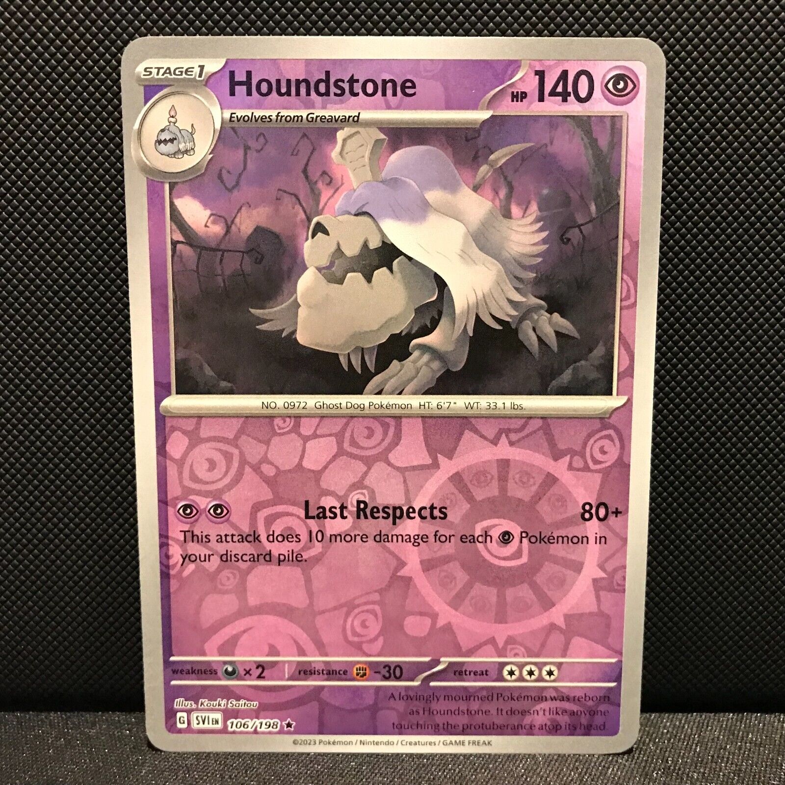 Houndstone Reverse Holo 106/198 - SV1EN Base Set Pokemon Card - NM/Mint