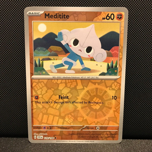 Meditite Reverse Holo 110/198 - SV1EN Base Set Pokemon Card - NM/Mint