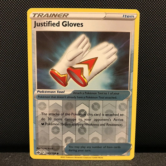 Justified Gloves Reverse Holo 143/198 - Chilling Reign Pokemon Card - NM/Mint