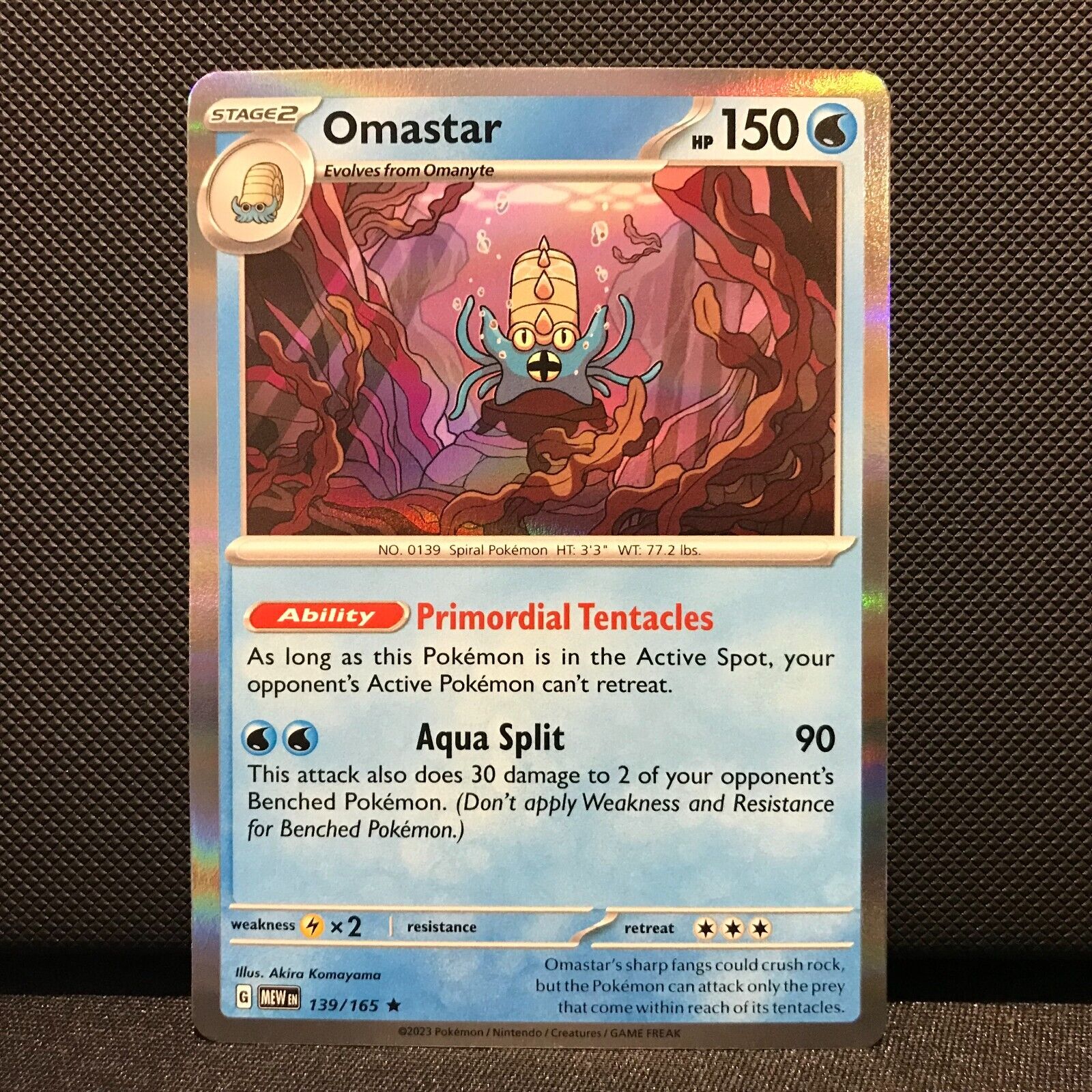 Omastar Holo 139/165- Scarlet & Voilet 151 Pokemon Card - NM/Mint