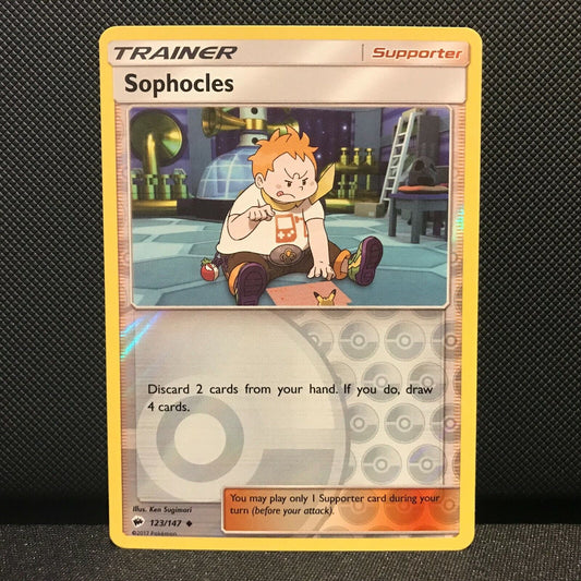 Sophocles Reverse Holo 123/147- Burning Shadows Pokemon Card - NM/Mint