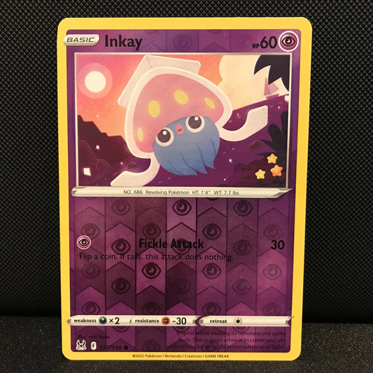 Inkay Reverse Holo 77/196 - Lost Origin Pokemon Card - NM/Mint