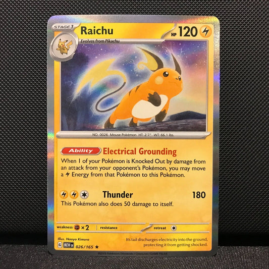 Raichu Holo 026/165- Scarlet & Voilet 151 Pokemon Card - NM/Mint