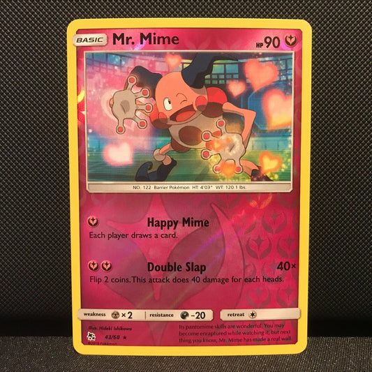 Mr. Mime Reverse Holo 43/68 - Hidden Fates Pokemon Card - NM/Mint