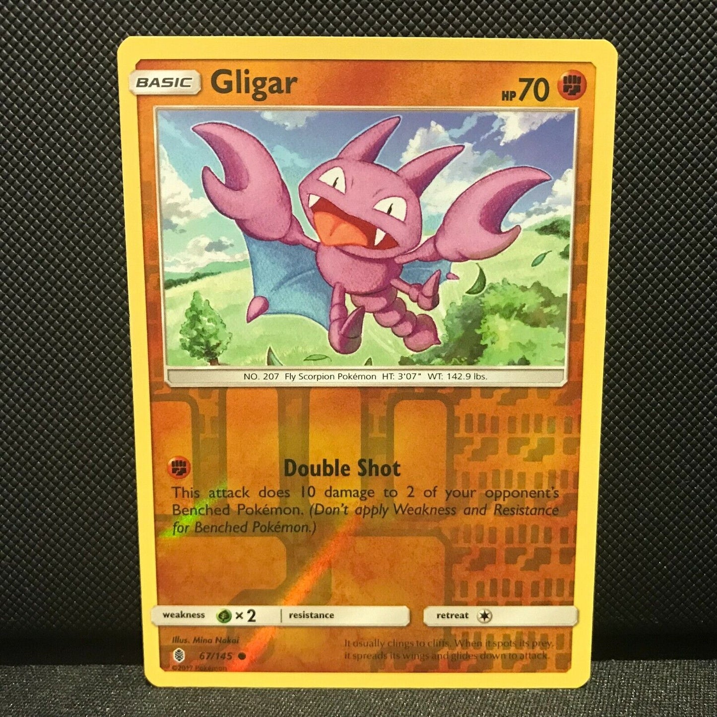 Gligar Reverse Holo 67/145 - Guardians Rising Pokemon Card - NM/Mint