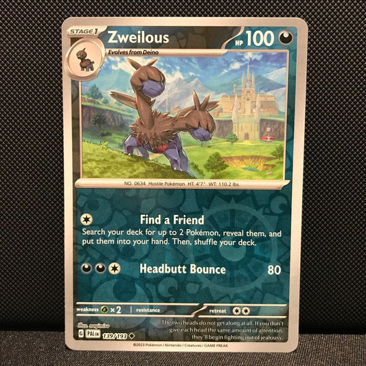 Zweilous Reverse Holo 139/193 - SV2 Paldea Evolved Pokemon Card - NM/Mint