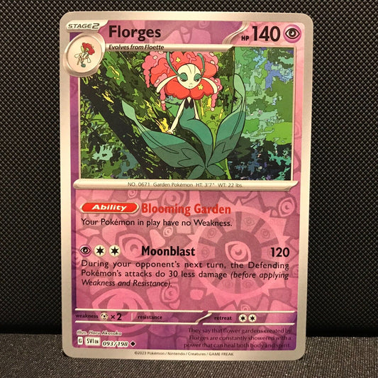 Florges Reverse Holo 093/198 - SV1EN Base Set Pokemon Card - NM/Mint
